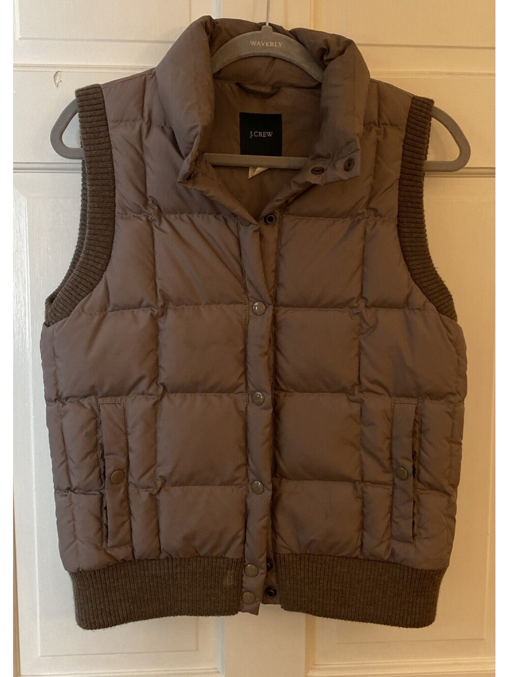 J. Crew Down Puffy Vest Light Brown/Tan Women’s Small Puffer (Min 80%) Down Vest